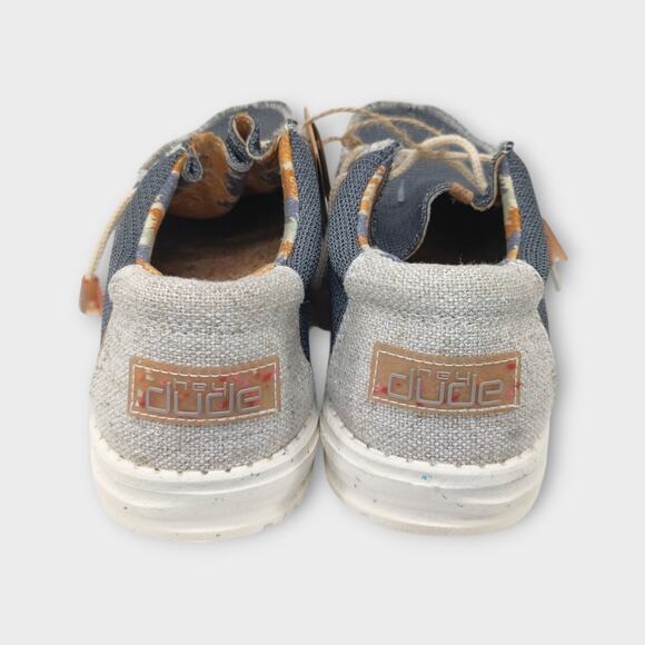 New With Tags Mens Hey Dude Wally Eco Sox Aegean Blue & Tan Size 9 - Picture 4 of 10